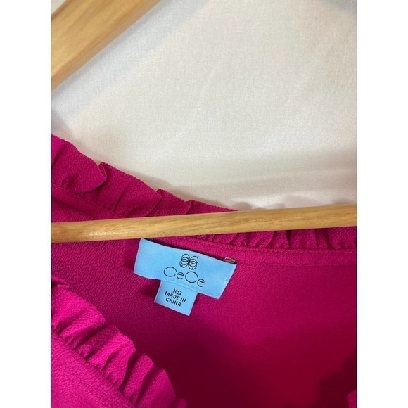 Cece Ruffled Asymmetric Long Sleeve Cold Shoulder Blouse Size XS - Picture 7 of 10